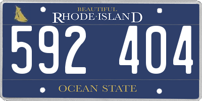 RI license plate 592404