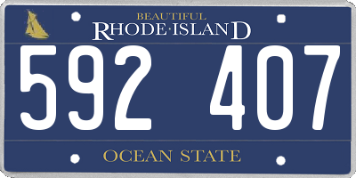 RI license plate 592407