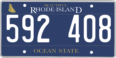 RI license plate 592408