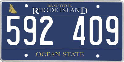 RI license plate 592409