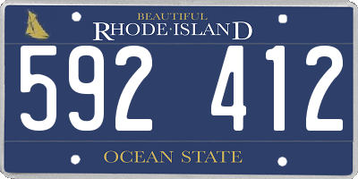 RI license plate 592412
