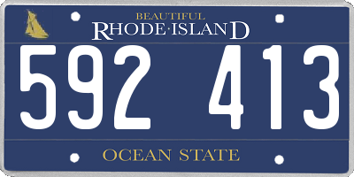 RI license plate 592413