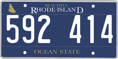 RI license plate 592414