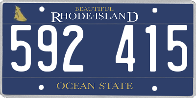 RI license plate 592415