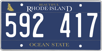 RI license plate 592417