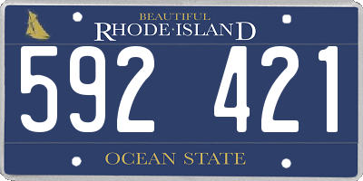 RI license plate 592421