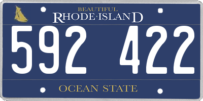 RI license plate 592422