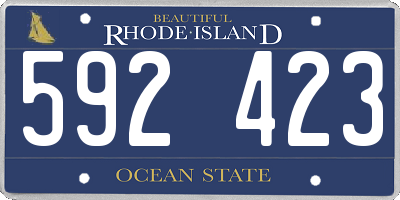RI license plate 592423