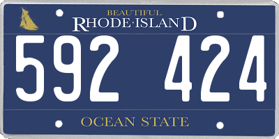 RI license plate 592424