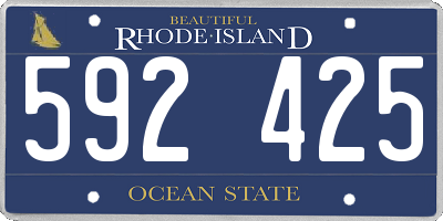 RI license plate 592425