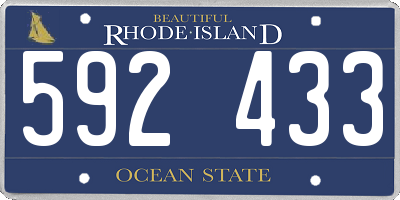RI license plate 592433