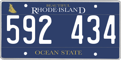 RI license plate 592434