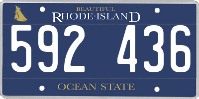 RI license plate 592436