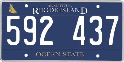 RI license plate 592437