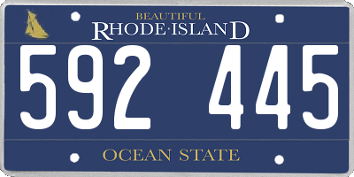 RI license plate 592445