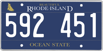 RI license plate 592451