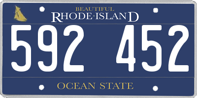 RI license plate 592452