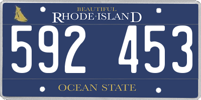 RI license plate 592453