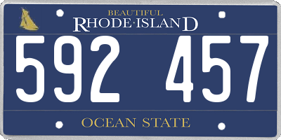 RI license plate 592457