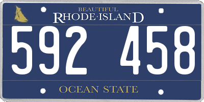 RI license plate 592458