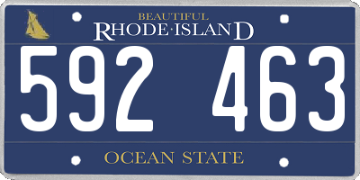 RI license plate 592463