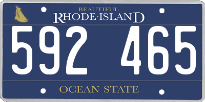 RI license plate 592465