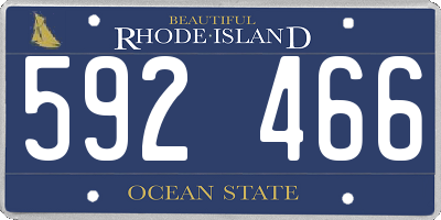 RI license plate 592466