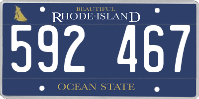 RI license plate 592467