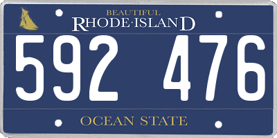 RI license plate 592476
