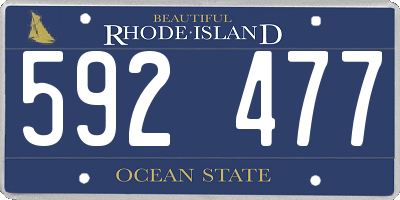 RI license plate 592477