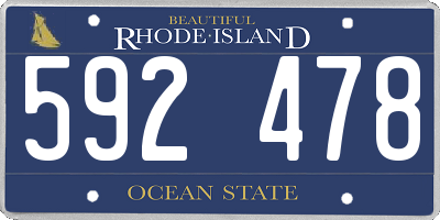RI license plate 592478