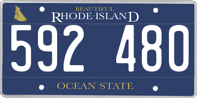 RI license plate 592480