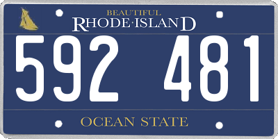 RI license plate 592481