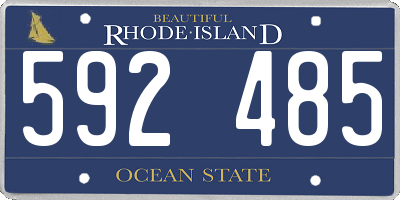 RI license plate 592485