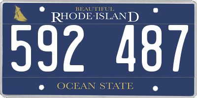 RI license plate 592487