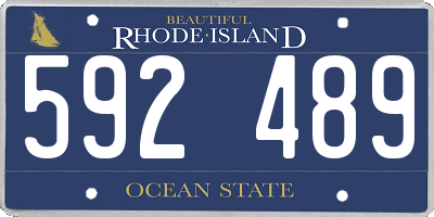 RI license plate 592489