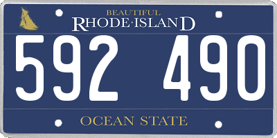 RI license plate 592490