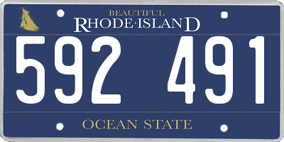 RI license plate 592491