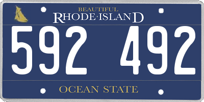 RI license plate 592492