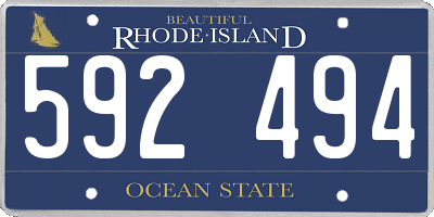 RI license plate 592494