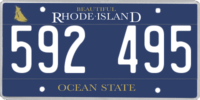 RI license plate 592495