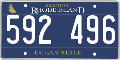 RI license plate 592496