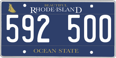 RI license plate 592500