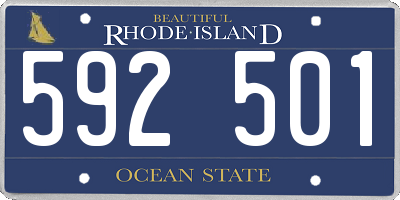 RI license plate 592501