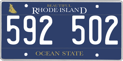 RI license plate 592502