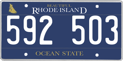 RI license plate 592503