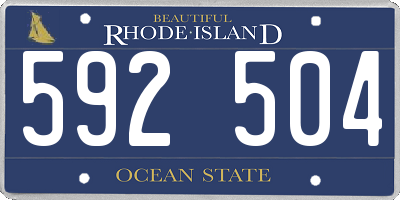 RI license plate 592504