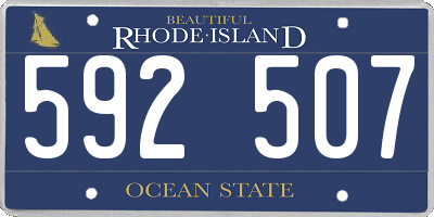 RI license plate 592507