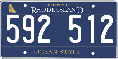 RI license plate 592512