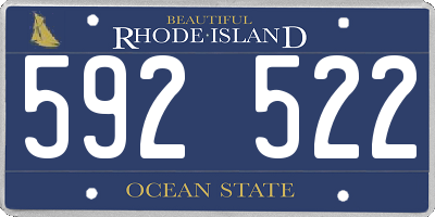 RI license plate 592522